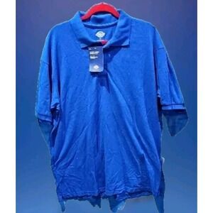 New Dickies Blue Polo Shirt Men XL Short‎ Sleeve Mens 22A
